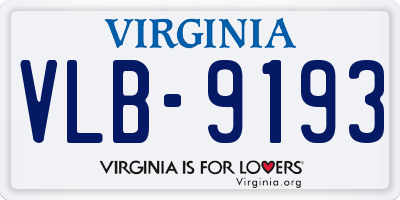 VA license plate VLB9193