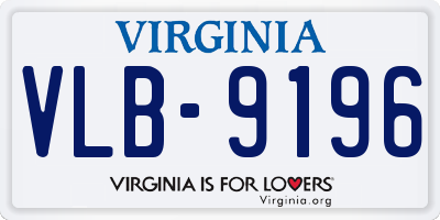 VA license plate VLB9196