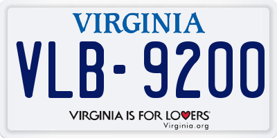VA license plate VLB9200