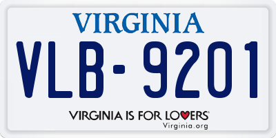 VA license plate VLB9201