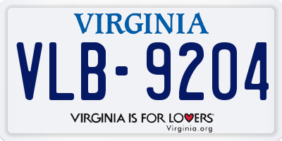 VA license plate VLB9204