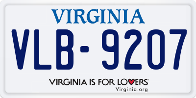 VA license plate VLB9207