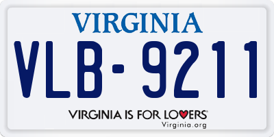VA license plate VLB9211