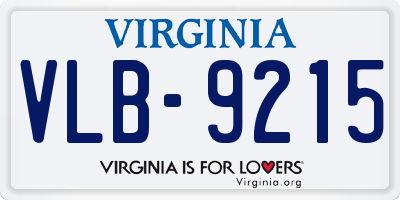 VA license plate VLB9215