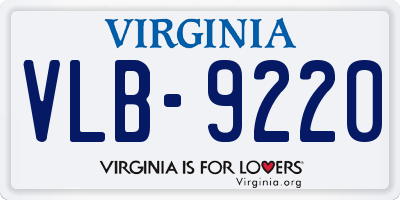 VA license plate VLB9220