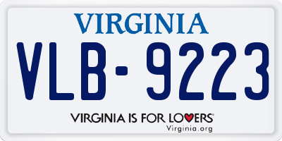 VA license plate VLB9223