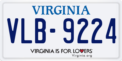 VA license plate VLB9224
