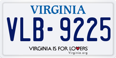 VA license plate VLB9225