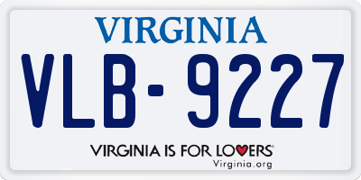 VA license plate VLB9227