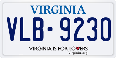 VA license plate VLB9230