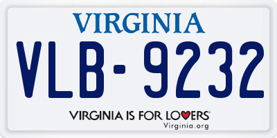 VA license plate VLB9232