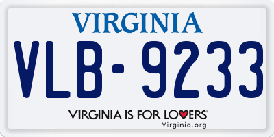 VA license plate VLB9233