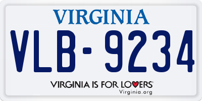VA license plate VLB9234