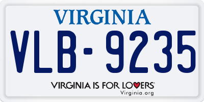 VA license plate VLB9235