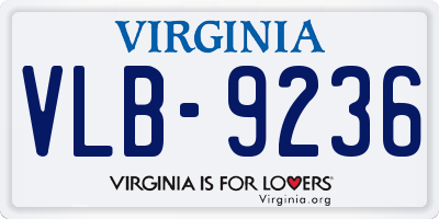VA license plate VLB9236