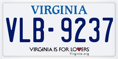 VA license plate VLB9237