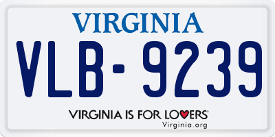 VA license plate VLB9239