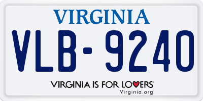 VA license plate VLB9240