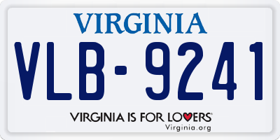 VA license plate VLB9241