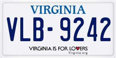 VA license plate VLB9242