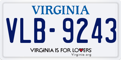 VA license plate VLB9243