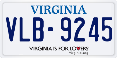 VA license plate VLB9245