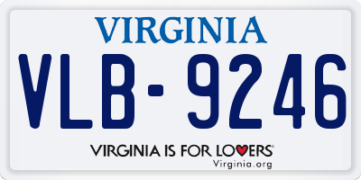 VA license plate VLB9246