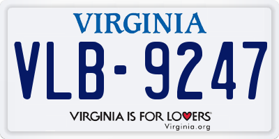 VA license plate VLB9247