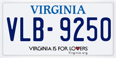 VA license plate VLB9250