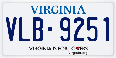VA license plate VLB9251