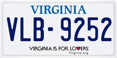 VA license plate VLB9252