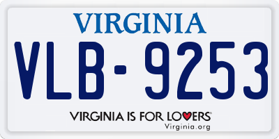 VA license plate VLB9253