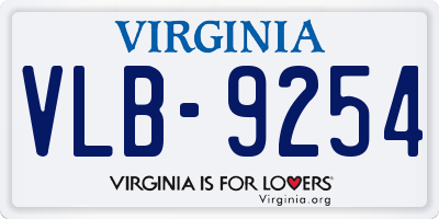 VA license plate VLB9254