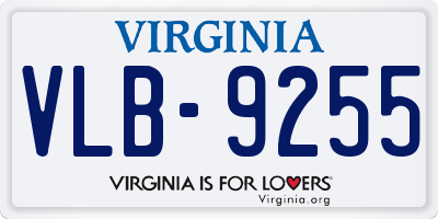 VA license plate VLB9255