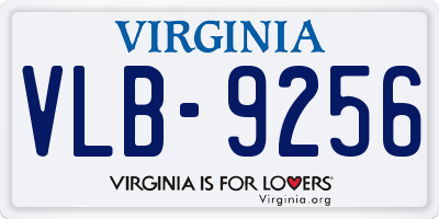 VA license plate VLB9256