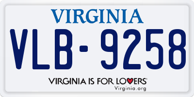 VA license plate VLB9258