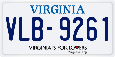 VA license plate VLB9261