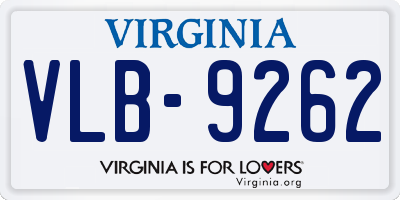 VA license plate VLB9262