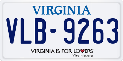 VA license plate VLB9263