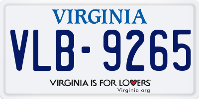 VA license plate VLB9265
