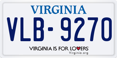 VA license plate VLB9270