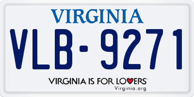 VA license plate VLB9271