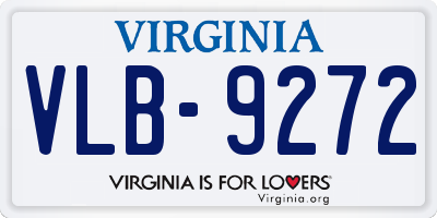VA license plate VLB9272