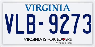 VA license plate VLB9273