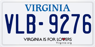 VA license plate VLB9276