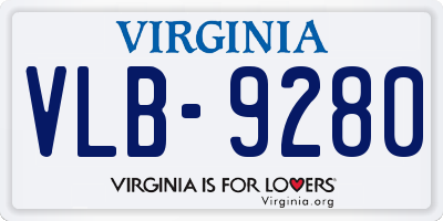 VA license plate VLB9280