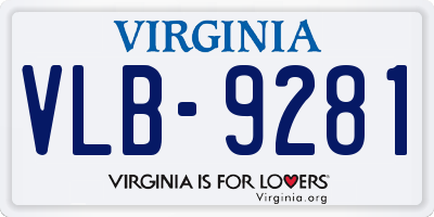 VA license plate VLB9281
