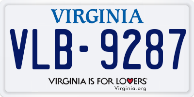 VA license plate VLB9287