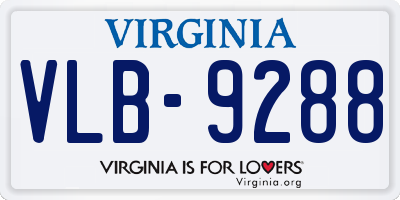 VA license plate VLB9288