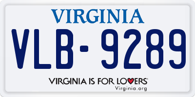 VA license plate VLB9289